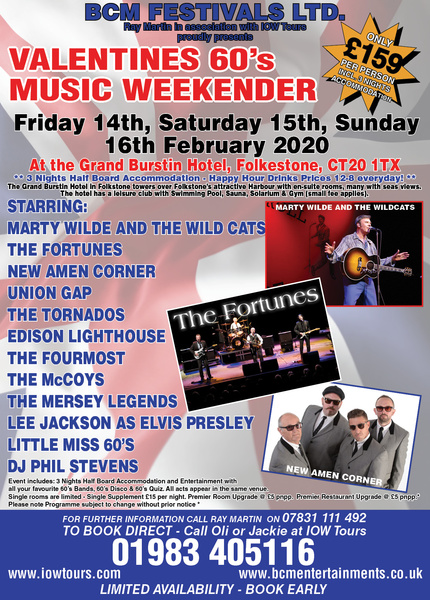 Valentines 60's Music Weekender