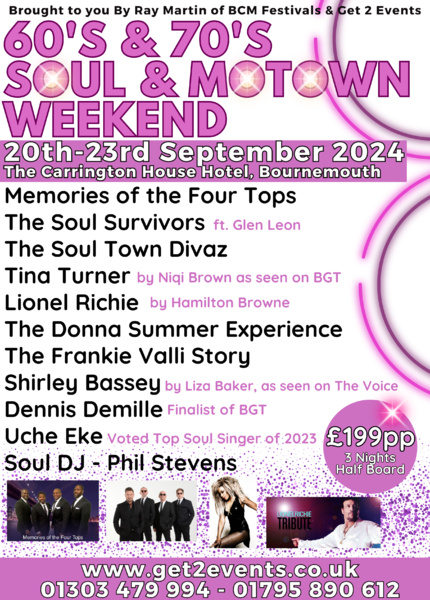 60's & 70's Soul & Motown Weekend